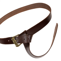Viking leather belt - brown / brass