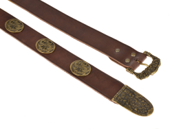 Viking leather belt - brown / brass