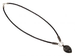 Viking leather necklace - black