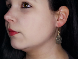 Viking earrings in use