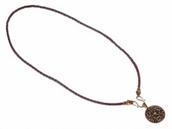Viking leather necklace - brown