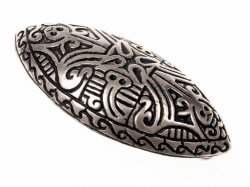 Viking bowl brooch - silver color