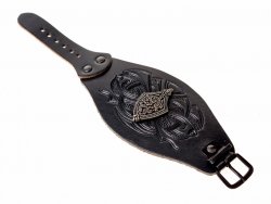 Wikinger-Lederarmband - schwarz