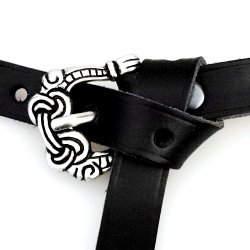 Viking buckle on belt.