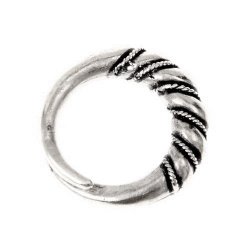 Viking finger ring - silver plated