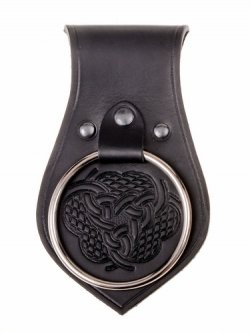 Medieval leather frog - black