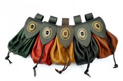 Medieval leather pouch - colours