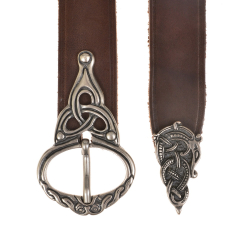 Sturdy Viking belt - brown / silver