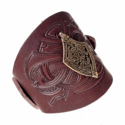 Viking leather wristband - brown