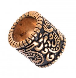 Viking beard bead - bronze