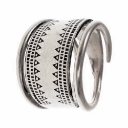 Baltic Viking finger ring - silver plated
