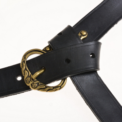 Viking belt - black / brass