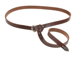 Viking leather belt - brown / silver