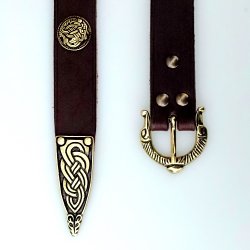 Viking leather belt with fittings