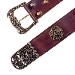 Viking leather belt with fittings