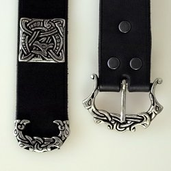Viking belt with studs and strap end