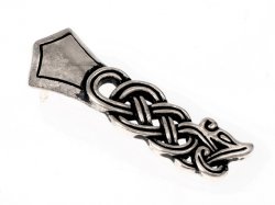 Viking belt tip replica - silver plated