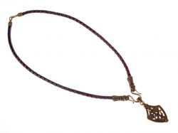 Viking leather necklace - brown