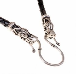 Braided cord - black / silver plated
