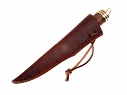 Viking knife in leather sheath