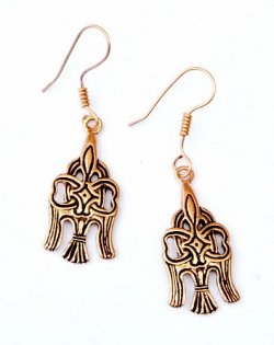 Viking earrings with raven motif