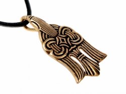 Viking raven amulet - bronze