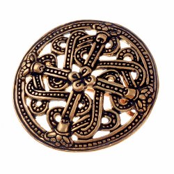 Viking disc brooch - silver plated