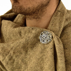 Viking Age disc brooch in use