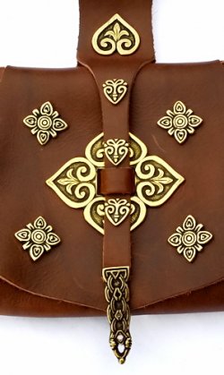 Richly studded Viking belt bag