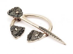 Viking age ring brooch - silver plated