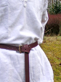 Anglo-Saxon leather belt in use