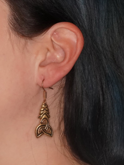 Viking earrings in use