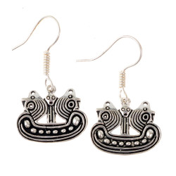 Viking Ship earrings - silver plated