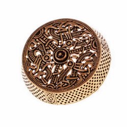Viking drum brooch - bronze