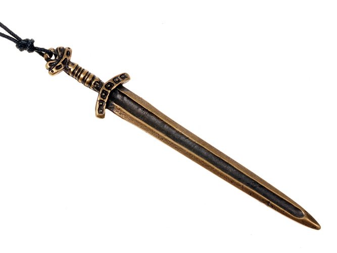 Wikinger Schwert Runen Cabochon Amulett Halskette inklusive Kette 