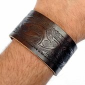 Leather Wristband in 4 cm - Tribal