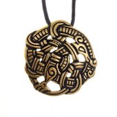 Midgard Serpent amulet - brass