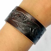 Leather Wristband in 3 cm - Arabesque