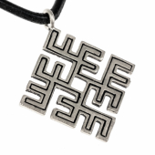 Baltic fire cross pendant - silver