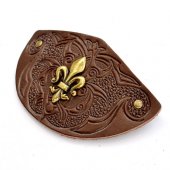 Embossed leather hair clip "Fan" - clip / mount