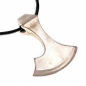 Bearded Viking axe pendant - silver