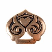 Heart shaped belt stud - bronze