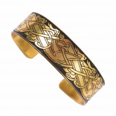 Celtic brass bangle - etched brass