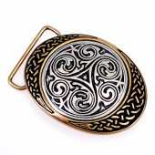 Two-tone Celtic buckle: brass + silver