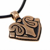 Viking heart pendant - bronze