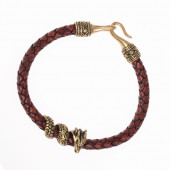 Leather-bracelet - brown / bronze