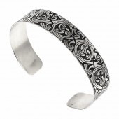 Celtic brass cuff - silver plated