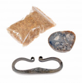 Fire steel, flint and tinder