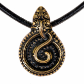 Viking snake amulet replica - bronze