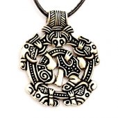 Gripping beast pendant - silver